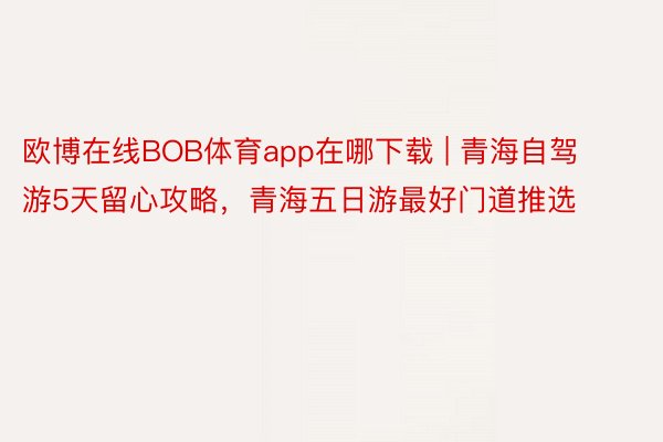 欧博在线BOB体育app在哪下载 | 青海自驾游5天留心攻略，青海五日游最好门道推选